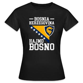 Hajmo Bosno Lion Bosnia Soccer Pride Forever - Frauen T-Shirt - Schwarz - Vorne - AI Model Female 172 dark (172cm)