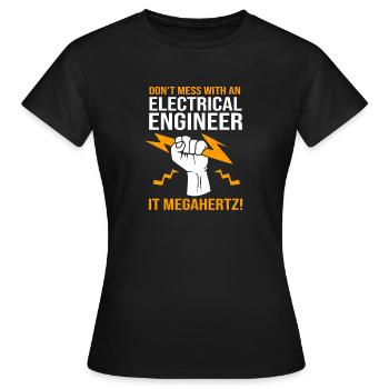 Elektroingenieur Elektriker Elektrotechnik - Frauen T-Shirt - Schwarz - Vorne - AI Model Female 172 dark (172cm)