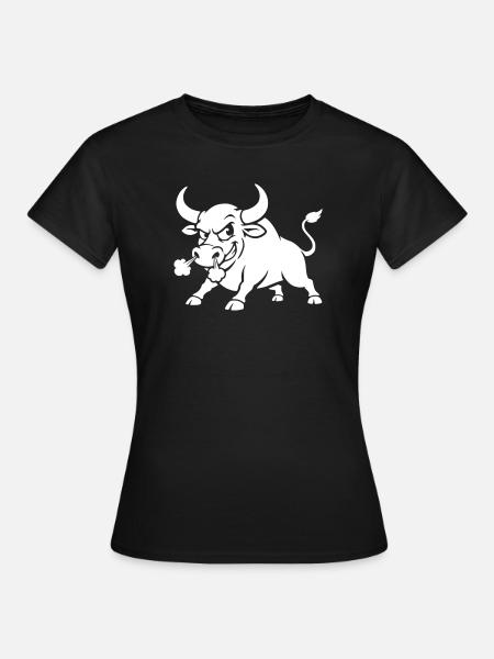 Wütender Stier lustig wütend - Frauen T-Shirt - Schwarz