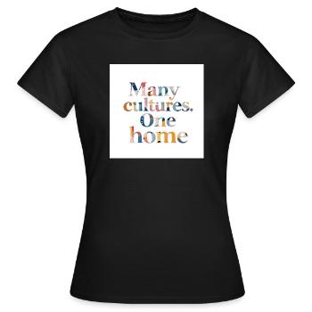 Viele Kulturen Ein Zuhause - Frauen T-Shirt - Schwarz - Vorne - AI Model Female 172 dark (172cm)