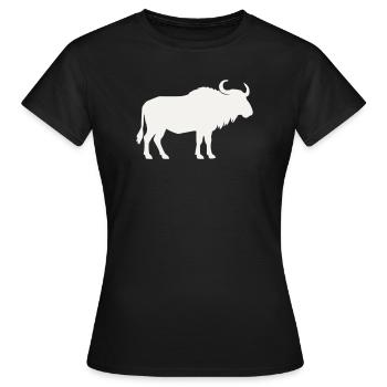 Silhouette du bison sauvage - T-shirt Femme - noir - Devant - AI Model Female 172 dark (172cm)