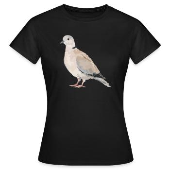 Taubenporträt in Erdtönen - Frauen T-Shirt - Schwarz - Vorne - AI Model Female 172 dark (172cm)