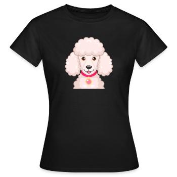 Caniche (Portrait comique) - T-shirt Femme - noir - Devant - AI Model Female 172 dark (172cm)