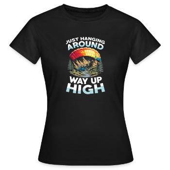  Paragliding Abenteuer Hoch In Den Bergen Just - Frauen T-Shirt - Schwarz - Vorne - AI Model Female 172 dark (172cm)