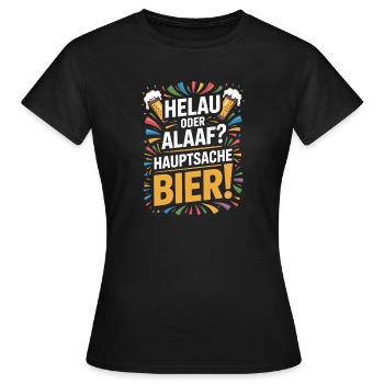Bier Karneval Fasching Köln Helau oder Alaaf Bier - Frauen T-Shirt - Schwarz - Vorne - AI Model Female 172 dark (172cm)