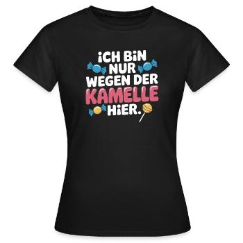 Karneval Nur Wegen Der Kamelle Hier Karnevalszug - Frauen T-Shirt - Schwarz - Vorne - AI Model Female 172 dark (172cm)