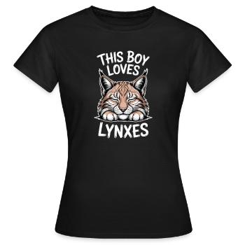 Lynx Dictions Lynx Boys Drôle de Lynx Cadeau de lynx - T-shirt Femme - noir - Devant - AI Model Female 172 dark (172cm)