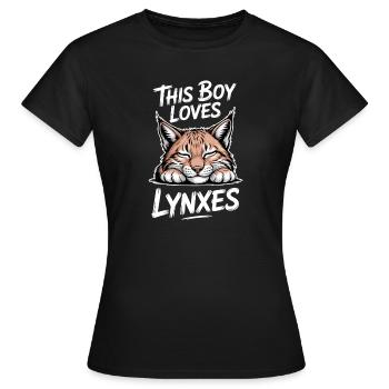 Lynx Dictions Lynx Boys Drôle de Lynx Cadeau de lynx - T-shirt Femme - noir - Devant - AI Model Female 172 dark (172cm)