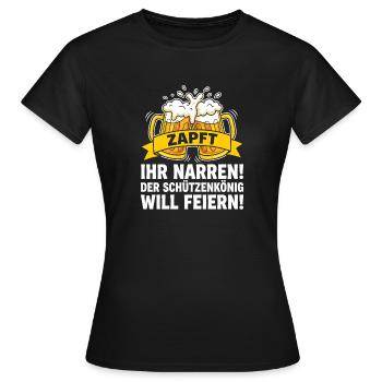 Zapft Ihr Narren – Schützenfest Stimmung - Frauen T-Shirt - Schwarz - Vorne - AI Model Female 172 dark (172cm)