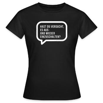Reboot Spruch im Sprechblasen-Design - Frauen T-Shirt - Schwarz - Vorne - AI Model Female 172 dark (172cm)