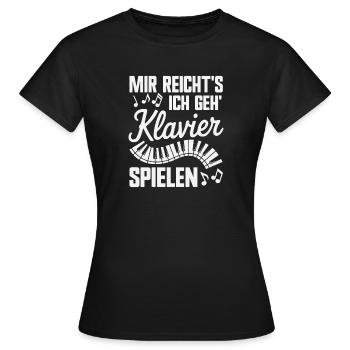 Klavier Musik Piano Pianist Musiker - Frauen T-Shirt - Schwarz - Vorne - AI Model Female 172 dark (172cm)