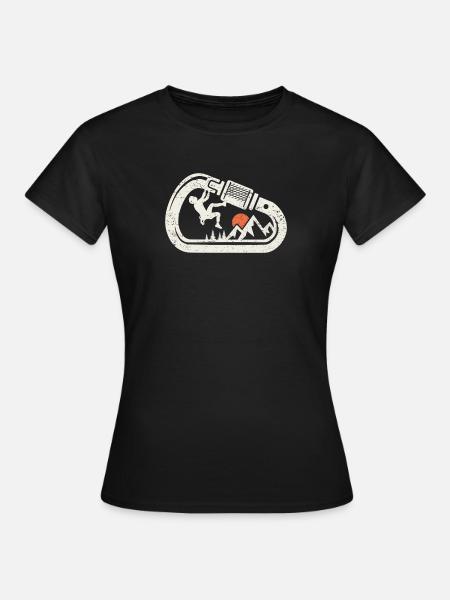 Klettern Bouldern Kletterer Felsklettern Karabiner - Frauen T-Shirt - Schwarz