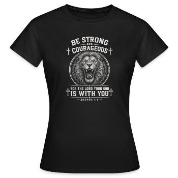 Mutiger Löwenglaube - Frauen T-Shirt - Schwarz - Vorne - AI Model Female 172 dark (172cm)