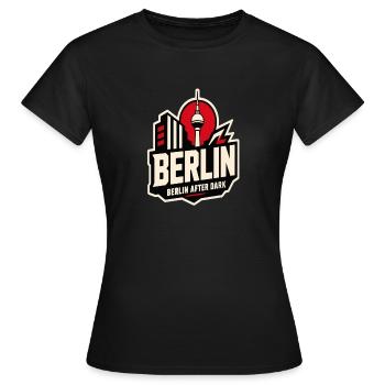 Berlin Nachtskyline - Frauen T-Shirt - Schwarz - Vorne - AI Model Female 172 dark (172cm)