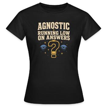 Agnostique mais fatigué drôle drôle d’agnostique cadeau - T-shirt Femme - noir - Devant - AI Model Female 172 dark (172cm)