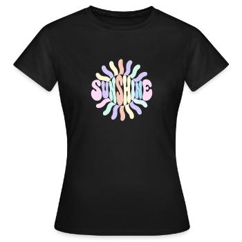 Soleil pastel rayonnant - T-shirt Femme - noir - Devant - AI Model Female 172 dark (172cm)