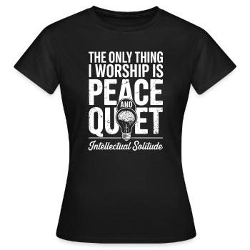Peace and Quiet: Intellectual Solitude - Women's T-Shirt - black - Front - AI Model Female 172 dark (172cm)