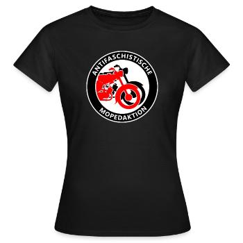 Antifaschistische Mopedaktion - Frauen T-Shirt - Schwarz - Vorne - AI Model Female 172 dark (172cm)