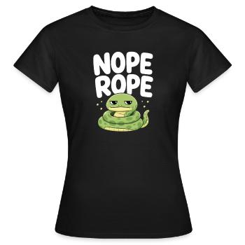  Nope Rope Lustiges Mürrisches Grünes - Frauen T-Shirt - Schwarz - Vorne - AI Model Female 172 dark (172cm)