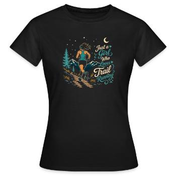 Juste une fille qui adore la course sur sentier - T-shirt Femme - noir - Devant - AI Model Female 172 dark (172cm)