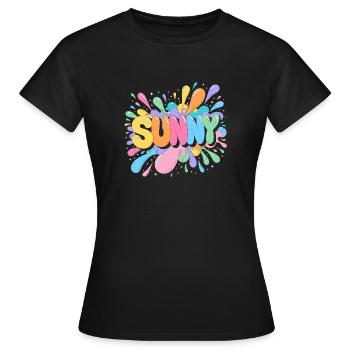 Sunny Splash Letters - T-shirt Femme - noir - Devant - AI Model Female 172 dark (172cm)