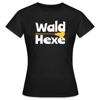 Wald Hexe Besen Natur Hexerei Fantasy Design - Frauen T-Shirt - Schwarz - Vorne - AI Model Female 172 dark (172cm)