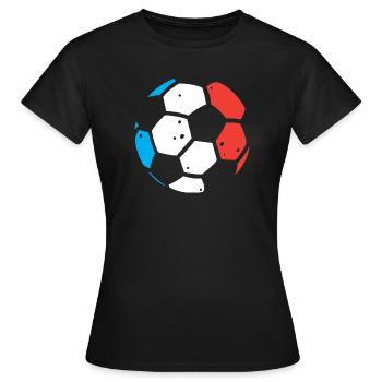 World Cup Ball with France Flag for Football Fans - Women's T-Shirt - black - Front - AI Model Female 172 dark (172cm)