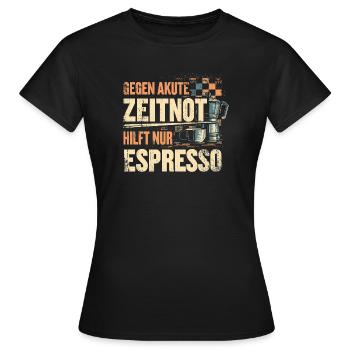 Schach Geschenk T-Shirt | Zeitnot Kaffee Motiv - Frauen T-Shirt - Schwarz - Vorne - AI Model Female 172 dark (172cm)