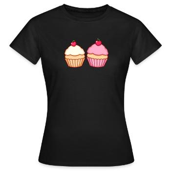 Cupcake Muffin Bäckerei Konditorei backen Geschenk - Frauen T-Shirt - Schwarz - Vorne - AI Model Female 172 dark (172cm)