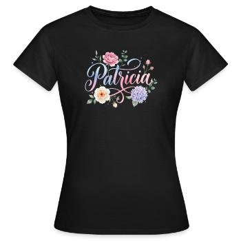 Fontaine de fleurs Patricia - T-shirt Femme - noir - Devant - AI Model Female 172 dark (172cm)