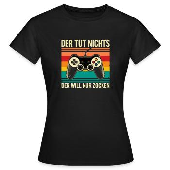 Retro Controller Zocken - Frauen T-Shirt - Schwarz - Vorne - AI Model Female 172 dark (172cm)