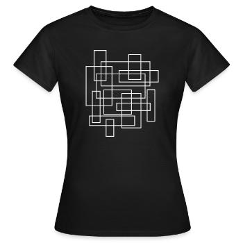 Geometrisches Labyrinth-Gitter - Frauen T-Shirt - Schwarz - Vorne - AI Model Female 172 dark (172cm)