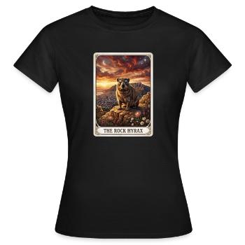 Carte de tarot Rock Hyrax - T-shirt Femme - noir - Devant - AI Model Female 172 dark (172cm)