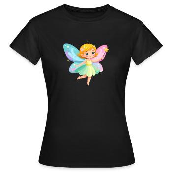 Süße kleine Fee in Pastellfarben – Comic-Design - Frauen T-Shirt - Schwarz - Vorne - AI Model Female 172 dark (172cm)