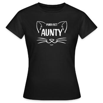Purrfect Aunty Cat Design - T-shirt Femme - noir - Devant - AI Model Female 172 dark (172cm)