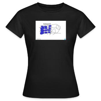 Sonnenkraft Muster in Blau - Frauen T-Shirt - Schwarz - Vorne - AI Model Female 172 dark (172cm)