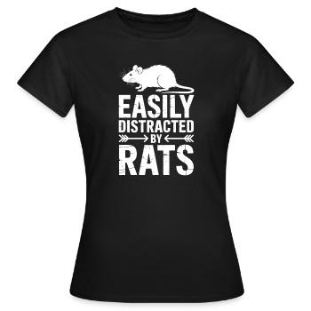 Ratten Sprüche Ratte Lustiges Ratten Geschenk - Frauen T-Shirt - Schwarz - Vorne - AI Model Female 172 dark (172cm)