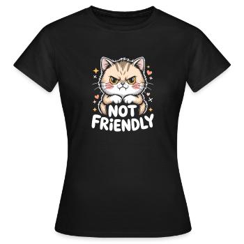 Not Friendly Introvertiert Antisocial Einzelgänger - Frauen T-Shirt - Schwarz - Vorne - AI Model Female 172 dark (172cm)