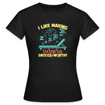 Anesthésiste Anesthésie Snooze - T-shirt Femme - noir - Devant - AI Model Female 172 dark (172cm)