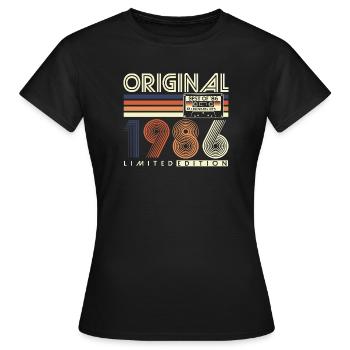 Original 1986 Jahrgang Vintage Geburtstag Retro - Frauen T-Shirt - Schwarz - Vorne - AI Model Female 172 dark (172cm)