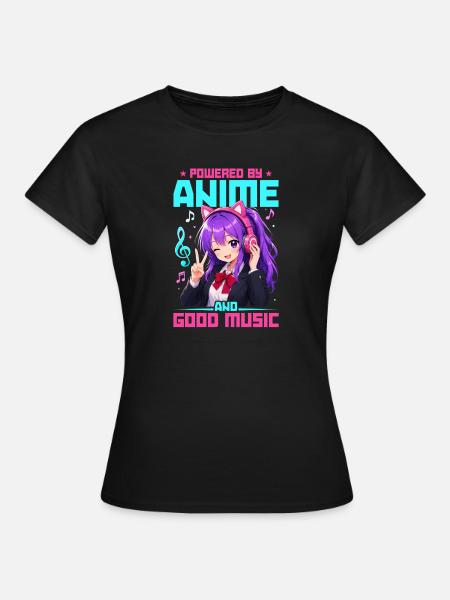 Anime and Music Chibi - Frauen T-Shirt - Schwarz