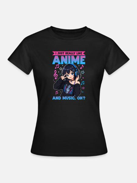 Anime and Music Chibi - Frauen T-Shirt - Schwarz
