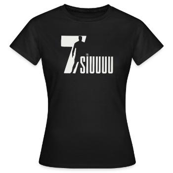 Fußball-Silhouette, Siuuuuu - Frauen T-Shirt - Schwarz - Vorne - AI Model Female 172 dark (172cm)