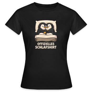 Offizielles Schlafshirt Pinguin - Frauen T-Shirt - Schwarz - Vorne - AI Model Female 172 dark (172cm)