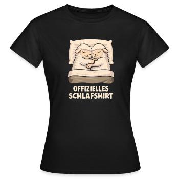 Offizielles Schlafshirt Kuschel Schafe - Frauen T-Shirt - Schwarz - Vorne - AI Model Female 172 dark (172cm)