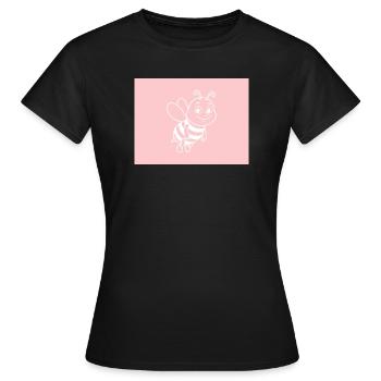 Illustration einer rosa Biene auf rosa Hintergrund - Frauen T-Shirt - Schwarz - Vorne - AI Model Female 172 dark (172cm)
