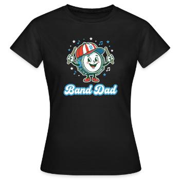 Band-Papa Schlagzeuger-Cartoon - Frauen T-Shirt - Schwarz - Vorne - AI Model Female 172 dark (172cm)