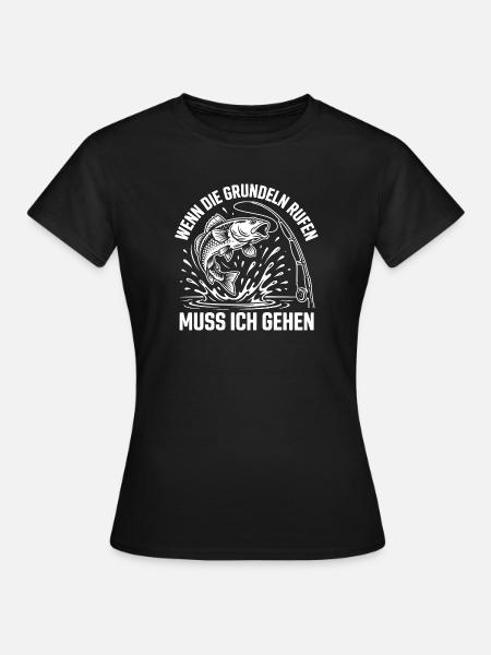 Grundel angeln Humor - Frauen T-Shirt - Schwarz