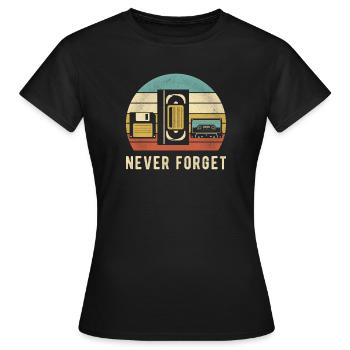Vergiss niemals die Nostalgie der Retro-80er 90er Kassettenkassette - Frauen T-Shirt - Schwarz - Vorne - AI Model Female 172 dark (172cm)