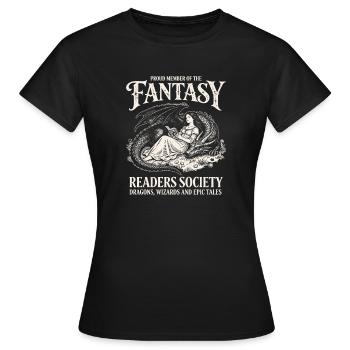 Rat de bibliothèque de la Société des lecteurs de fantasy Readers - T-shirt Femme - noir - Devant - AI Model Female 172 dark (172cm)